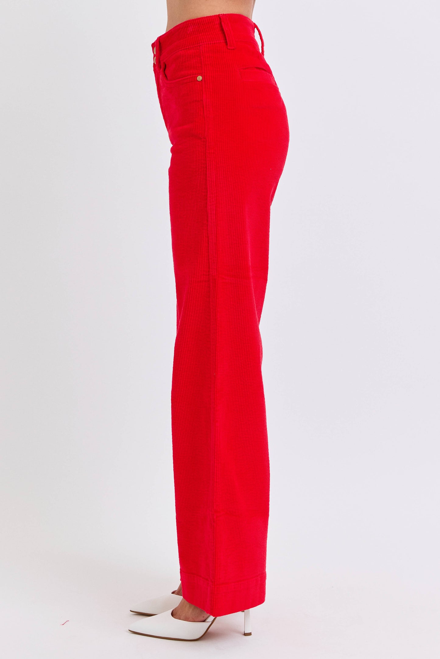 Judy Blue High Waisted Red Corduroy Trouser