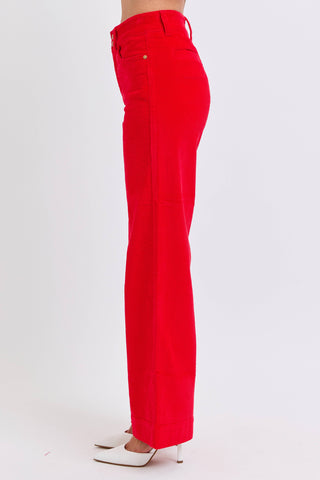 Judy Blue High Waisted Red Corduroy Trouser
