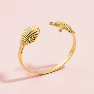 Starfish & Shell Cuff Bracelet