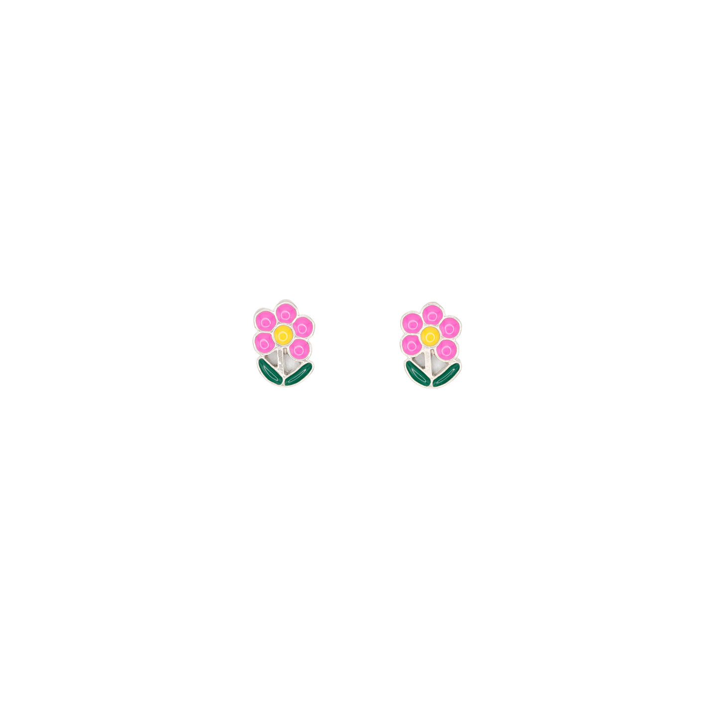 Pink Flower Enamel Post Earring Children's Jewelry