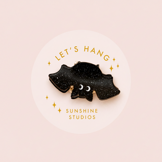 Let's Hang Bat Mini Hair Clip | Halloween