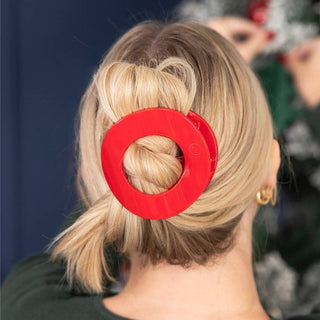 TELETIES Red Carpet Ready | Large | Flat Circle Hair Clip