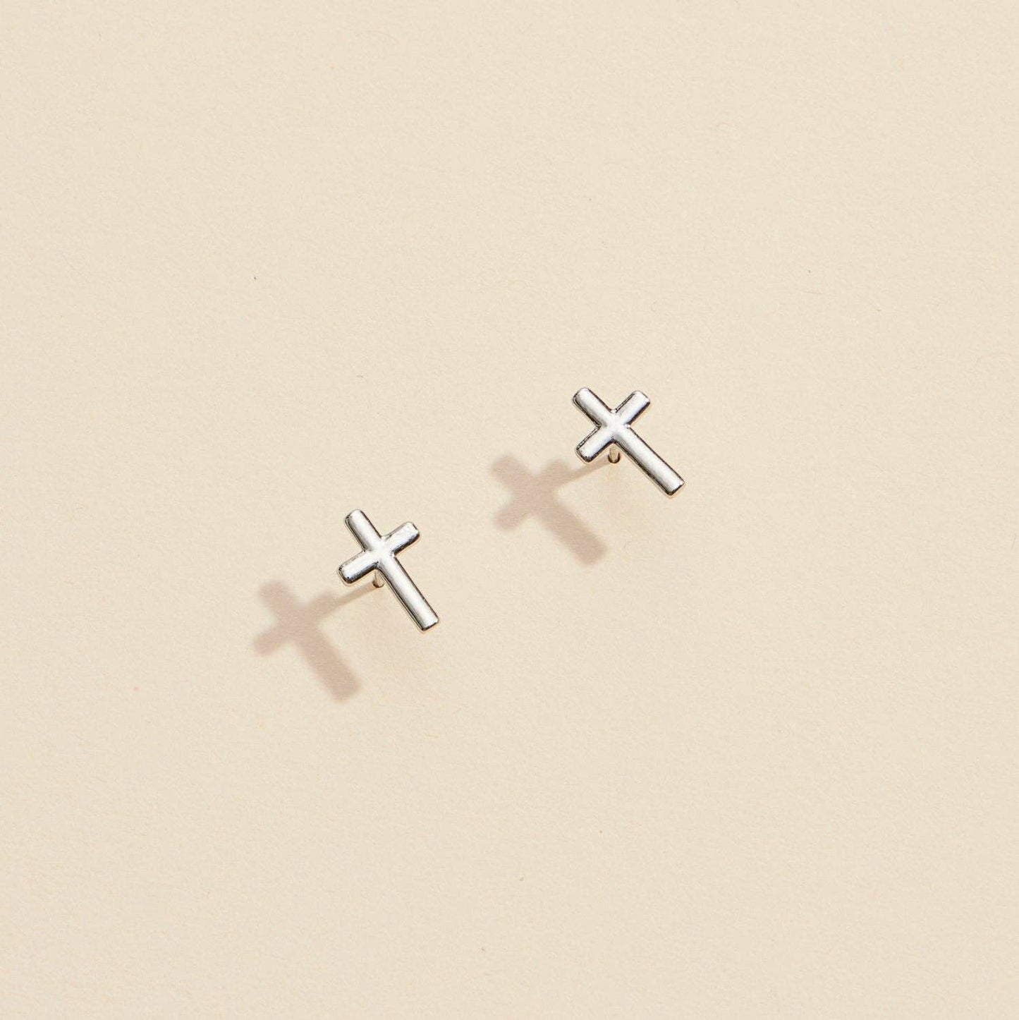 Classic Gold & Silver Cross Stud Earrings