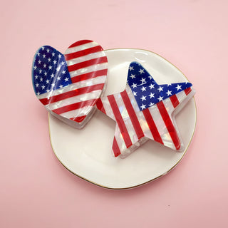 USA Flag 4th of July Star Hair Claw Clip