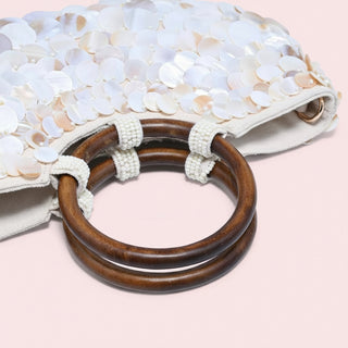 Scarlett Iridescent Ring-Handle Evening Bag