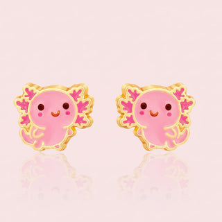Girl Nation Pink Axolotl Stud Earrings