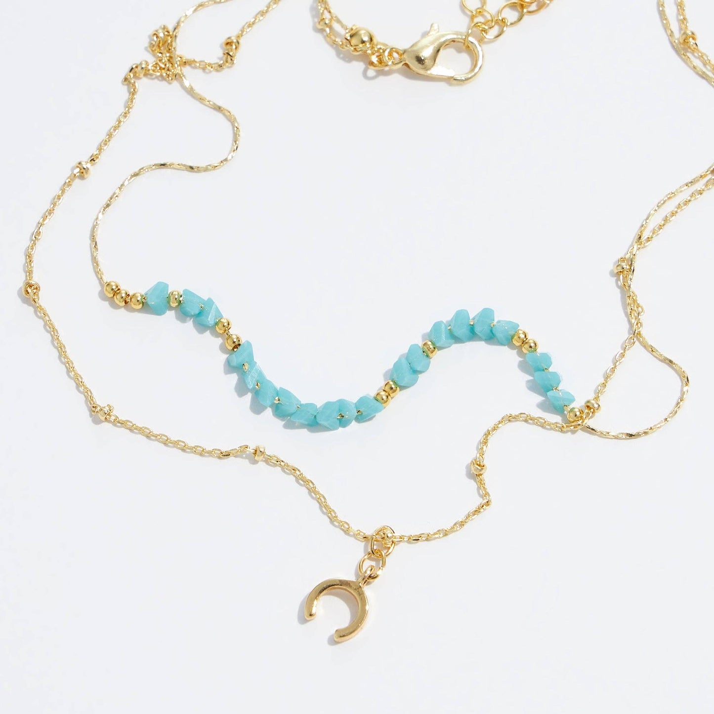 Gold Dipped Glass Beads Necklace