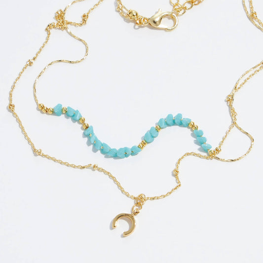 Gold Dipped Glass Beads Necklace