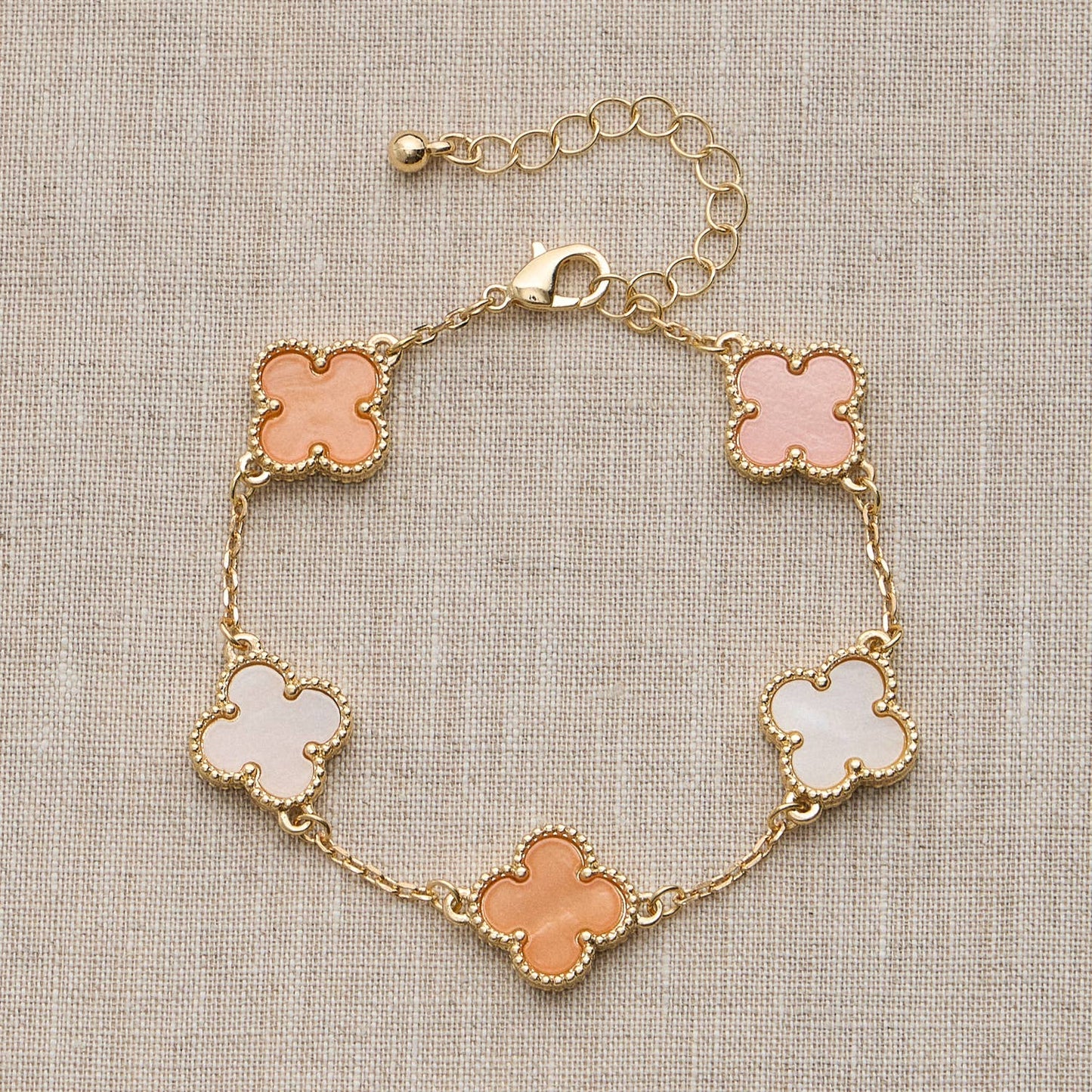 Colorful Shell Charm Bracelet with Gold Detailing
