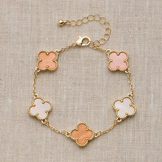 Colorful Shell Charm Bracelet with Gold Detailing