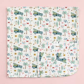 Coastal Christmas Luxury Bamboo Blanket