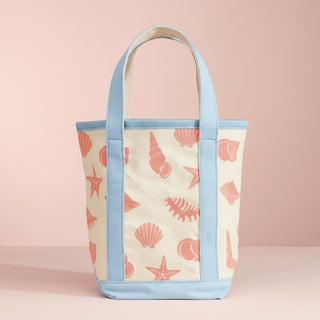 Small Size Sea Shell Print Everywhere-Carry Canvas Bag
