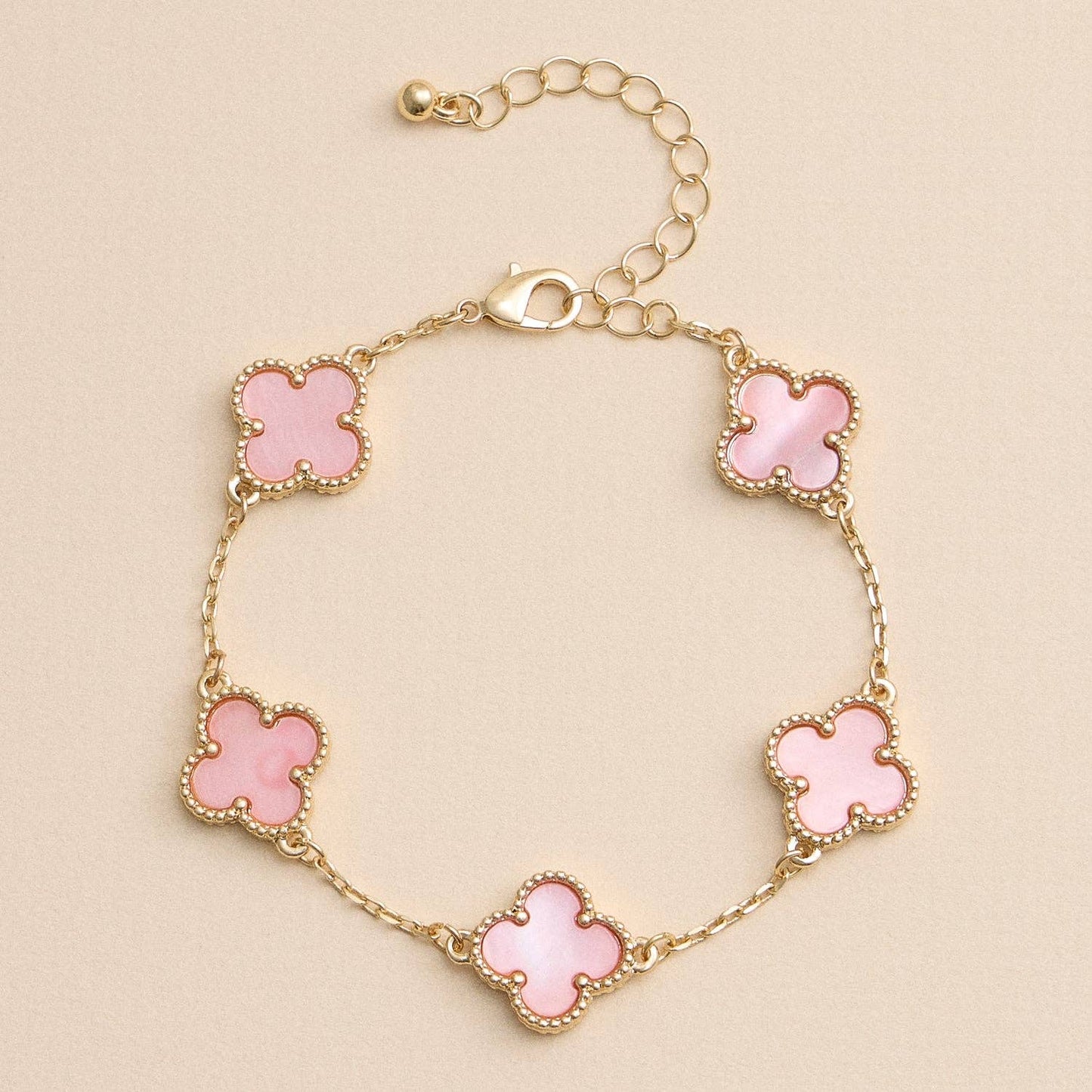Colorful Shell Charm Bracelet with Gold Detailing