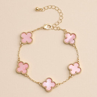 Colorful Shell Charm Bracelet with Gold Detailing