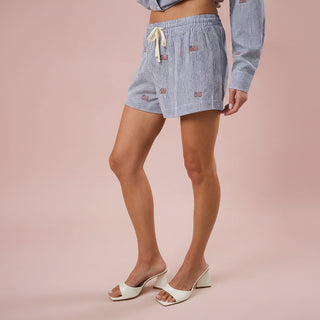 Stripe Flag Embroidered Shorts