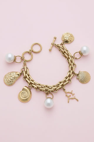 Under The Sea Charm Bracelet in Shiny Gold