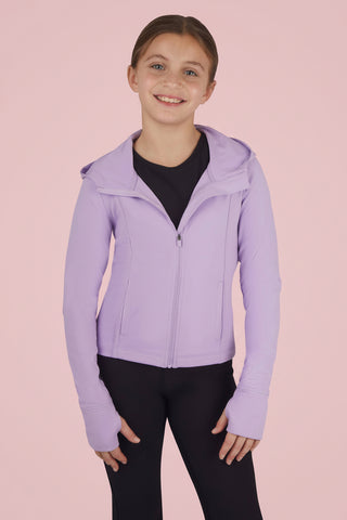 Girls Full-Zip Active Performance Jacket with Hood