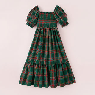 Christmas Green Plaid Mommy and Me Matching Dress