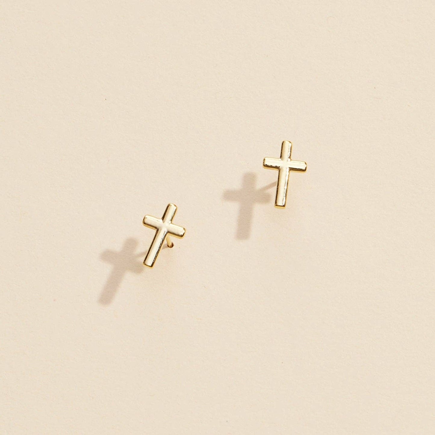 Classic Gold & Silver Cross Stud Earrings