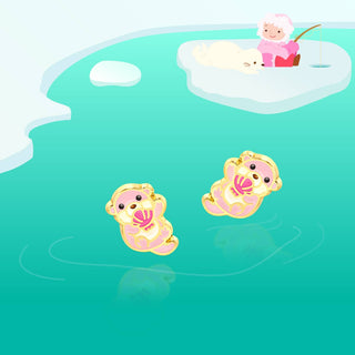 Girl Nation Cute Otter Stud Earrings