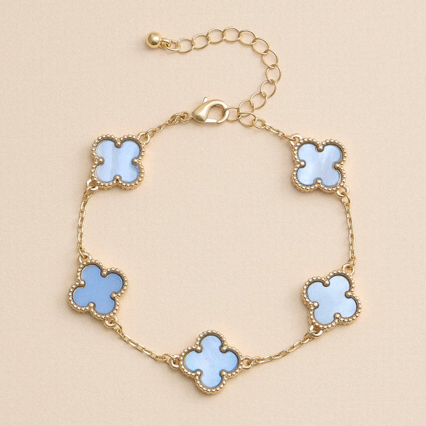 Colorful Shell Charm Bracelet with Gold Detailing