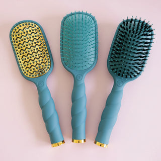 TELETIES Boar Bristle Hair Brush - Teal With It