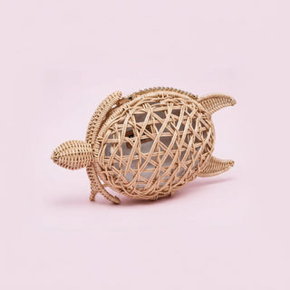 Leilani Woven Straw Turtle Crossbody Bag