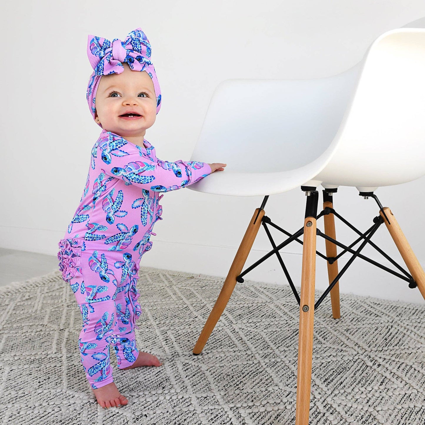 Waverly Sea Turtles Ruffle Zip Bamboo Sleepies Little