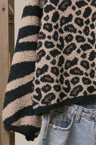 Women's Mixed Animal Print Knit Sweater