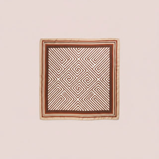 Greek Key Fret Border Square Scarf