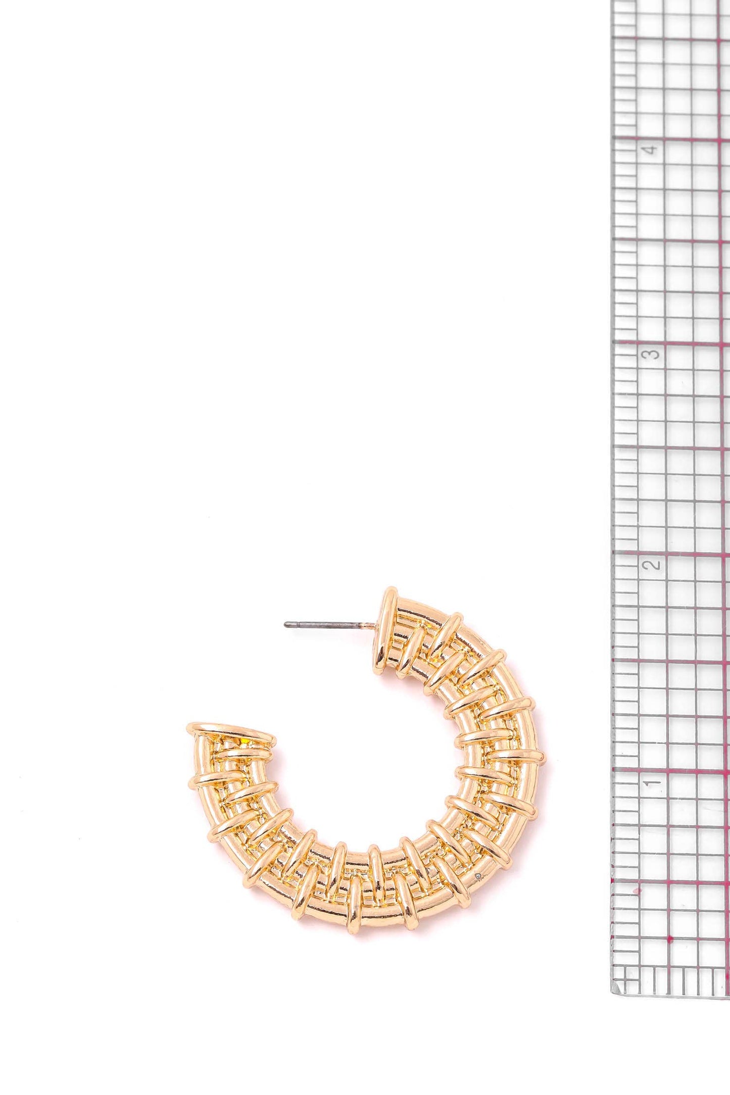 Metallic Textured Flat Hoop Earrings