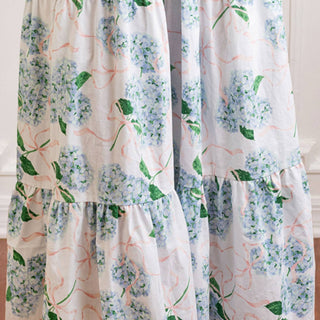 Hydrangea Ribbons Smocked Flutter Sleeve Dress