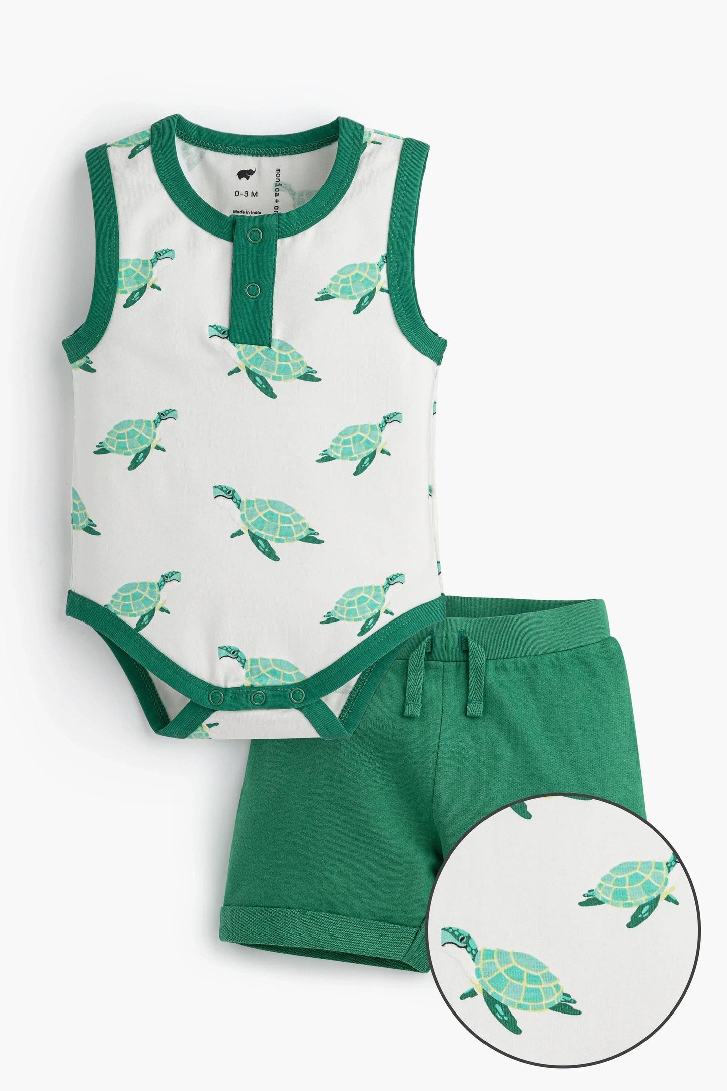 Made for Beach Days Baby Henley Tank Bodysuit + Summer Short Set