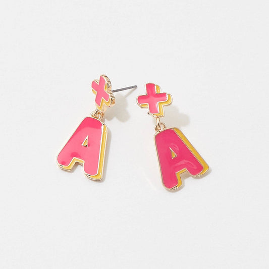 A+ Enamel Post Earrings for Teacher's Day