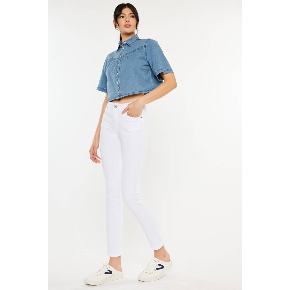 White High-Rise Skinny Jeans