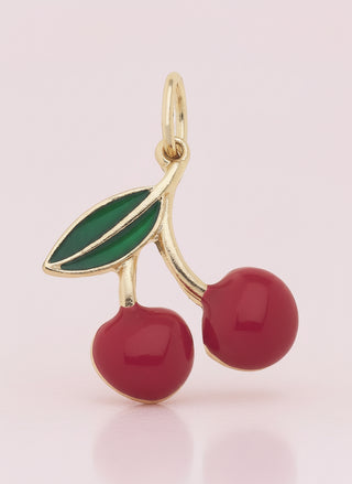 3-D Cherries Charm in Red & Green