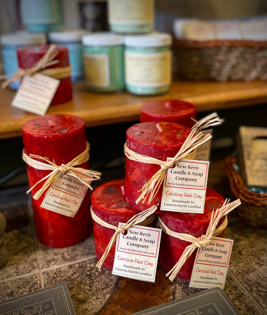 3x3 Candle Carolina Red Clay Scent 