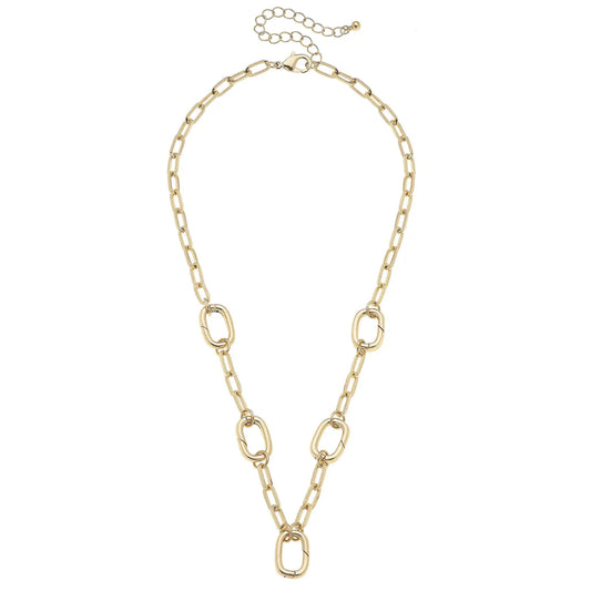 Avery Multi-Charm Collector Necklace Base in Shiny Gold