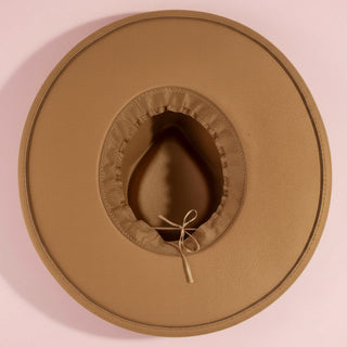 Double Belt Strap Wide Brim Fedora Hat