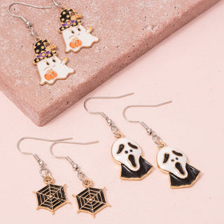 Enamel Halloween Dangle Earrings