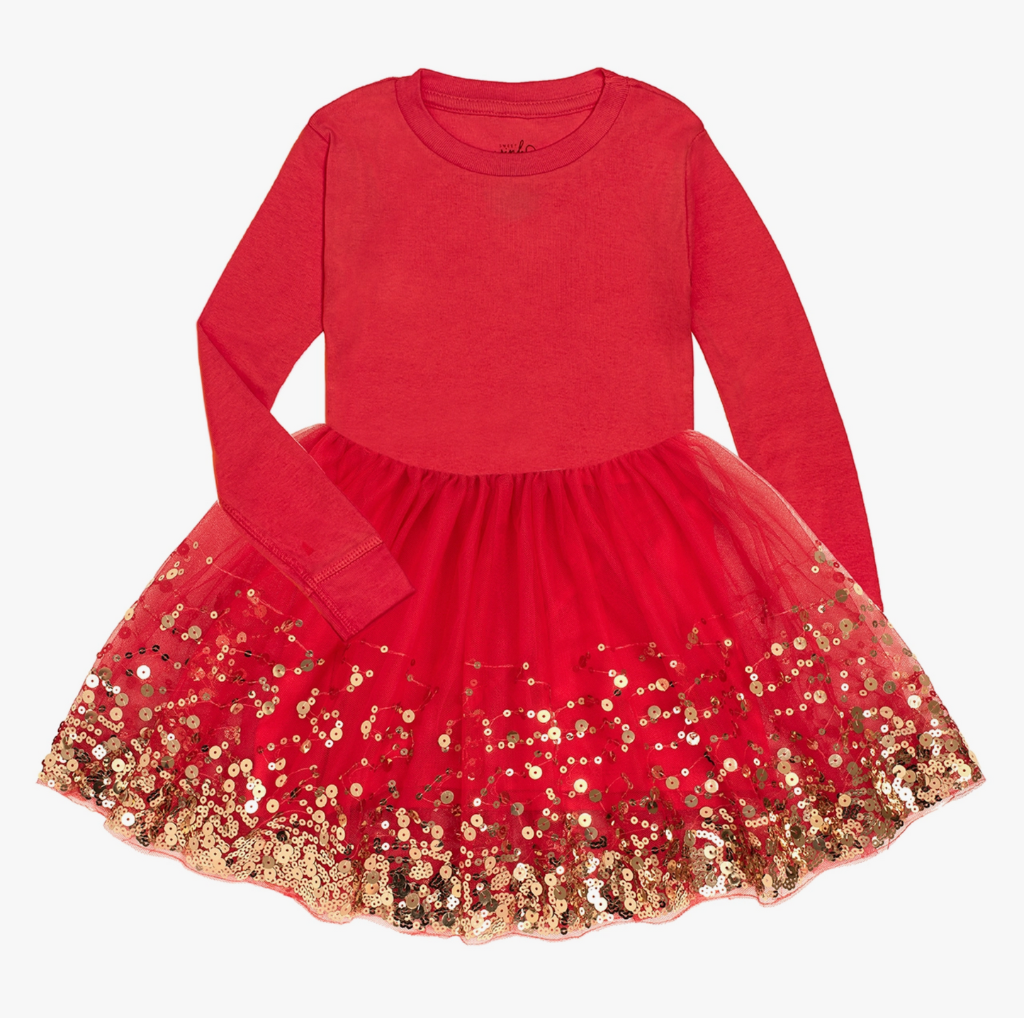 Red Sequin Dress - Long Sleeve Tutu Dress