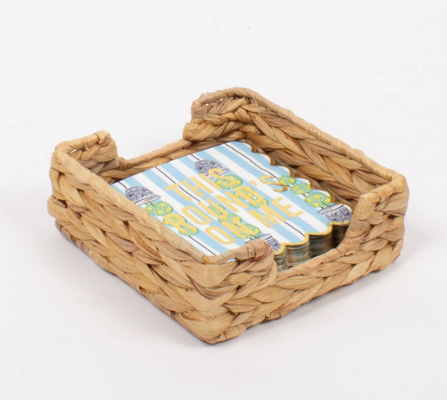 Natural Woven Cocktail Napkin Tray